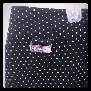 RALPH LAUREN STRETCH COTTON POLKA DOTS SKIRT